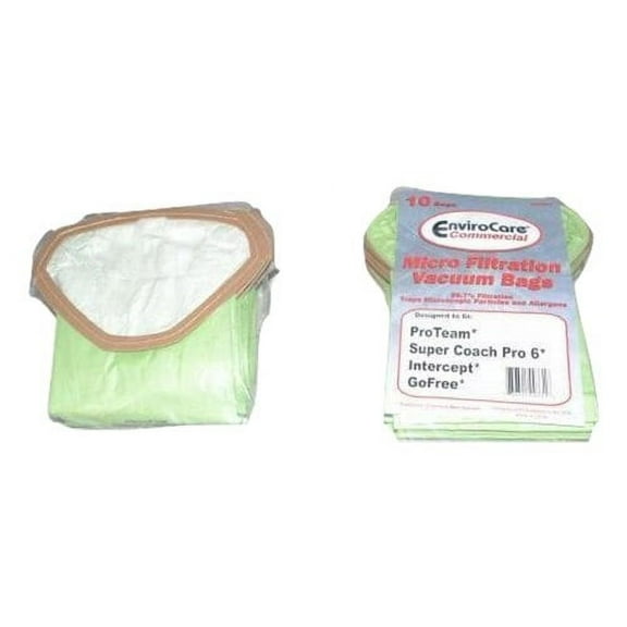 Replacement Part For Proteam Super Coach Pro-6 Back Pack Vacuum Cleaner Micro Filter Paper Bags 10 Pk Part #Ecc331