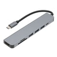 thumbnail image 1 of Concentrador USB C 7 en 1 4K HDTV multifuncional 100 W PD carga rápida seguro divisor USB portátil para MacBook Pro, 1 of 14
