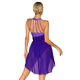 thumbnail image 2 of CHICTRY Womens Chiffon Ruched Top Bodice Ballet Lyrical Leotard Strappy Back Dance Dress Dark Purple M, 2 of 7