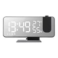 thumbnail image 1 of Digital Projection Alarm with Mirror Surface 4-in-1 180 Degree Projector Indoor Humidity Monitor Phone Display ℃/ ℉ Selectable for Bedroom Room Living Room Office, 1 of 7