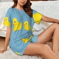 thumbnail image 4 of Rocae Cute Ducky for Two Piece Sleepwear Pajamas Sets for Women Soft Short-Sleeved Pjs with Lounge Shorts -XX-Large, 4 of 6