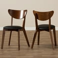 thumbnail image 5 of Baxton Studio Sumner Mid-Century Black Faux Leather and Walnut Brown Dining Chair, 5 of 5
