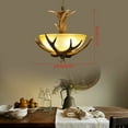 thumbnail image 2 of ANQIDI 16.9" Vintage Resin Antler LED Chandelier E26 Frosted Glass Bowl-Shape Shade Pendant Light 40W, 2 of 11