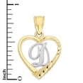 thumbnail image 6 of 10k Real Solid Two Tone Gold Heart Necklace (Letter D) with 20" Rolo Chain, Letter D Charm for Her, 6 of 6