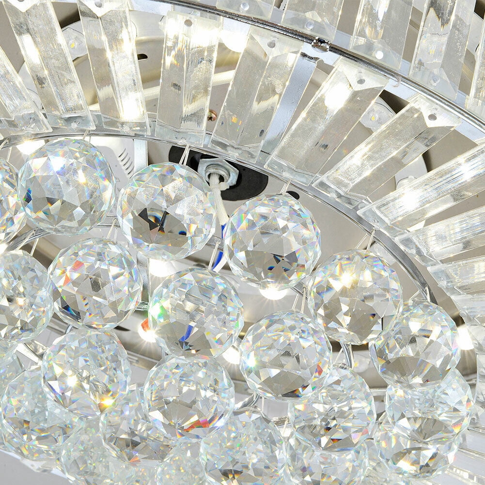 36"Modern Indoor Ceiling Fan With LED Light Crystal Ceiling light with Fan Chandelier Lamp pendent celling lighting lamp light fixture Fandelier Remote Control 3 Fan Speeds