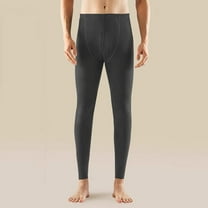 BXJX Men's Thermal Compression Pants- Fleece Lined Warm Straight Casual Lightweight Thermal wear Leggings Dark Gray Size L