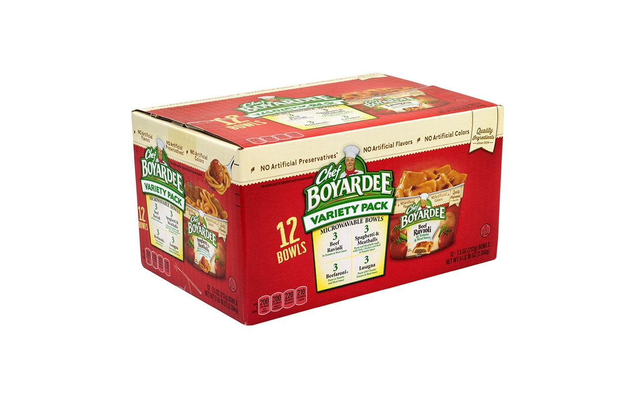 CHEF BOYARDEE Microwavable Bowls Variety Pack 7.5 oz 12 Ct