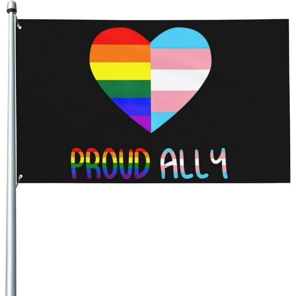 3x5 Ft Flags Proud Ally LGBT Rainbow Heart Gay Flag Garden flag House Flag Banner Tapestry Outdoor Yard flag