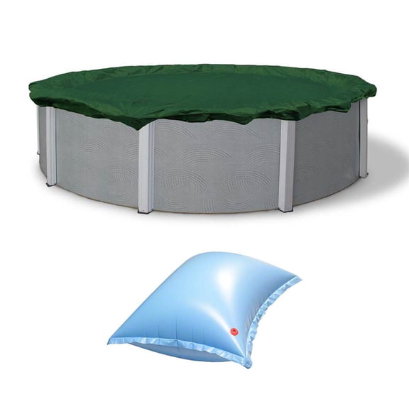 Swimline 21-Foot Round RipStopper Pool Cover   Winterizing 4x8 Foot Air Pillow
