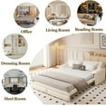 thumbnail image 3 of Firscook 66" Sleeper Sofa Queen,Sofa Cama Queen With Storage And 2 Soft Pillows, Beige, 3 of 10