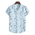 thumbnail image 2 of Camisas Vaqueras Para Hombre Camiseta para hombre de algodón de manga corta al libre camiseta hawaiana suelta (Mint Green, L), 2 of 6