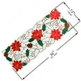 thumbnail image 3 of OVZME Christmas Table Runner Decorations Red Poinsettia Embroidered 36 inches Long Flower Table Decor Applique Cutwork Holiday Festive Short Table Decorations, 13X36 Inch, 3 of 6