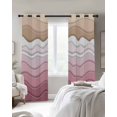 thumbnail image 3 of Pink Ombre Stripe Blackout Curtains, Light Blocking Print Window Curtains, Abstract Summer Beach Coastal Thermal Insulated Window Drapes for Living Room Kitchen Cafe 2 Panels, 84"W x 63"L, 3 of 9
