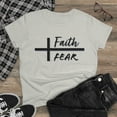 thumbnail image 6 of Women's Cotton Tee, Faith Over Fear, Relaxed Fit, Short Sleeve T-Shirt, 6 of 11