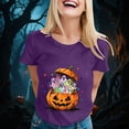 thumbnail image 4 of Akiihool Pumpkin Shirt Halloween Shirts Womens Witch Tshirts They Missed One Shirt Spooky Tee Tops (Purple,S), 4 of 8