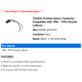 thumbnail image 2 of Throttle Position Sensor Connector - Compatible with 1986 - 1990 Chrysler LeBaron 1987 1988 1989, 2 of 2