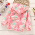 thumbnail image 4 of Yindaity Kids Baby Toddler Girls Rain Jacket Zipper Full Print Hooded Waterproof Windbreaker Outerwear Jackets Pink,3-4 Years, 4 of 4