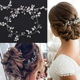 thumbnail image 5 of 50cm Haarschmuck Hochzeit,Kopfschmuck Hochzeit Haardraht Haarschmuck Braut Perlen Strass Silber Blumen Haarband,Brautschmuck Haarreif Hochzeit Vintage Stirnband Braut Haarranke für Frauen und Mädchen, 5 of 7