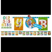 2pcs Birday" Dr. Seuss Party, Add-An-Age Letter Banner, Jumbo