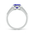 thumbnail image 2 of ANGARA Natural Vintage Inspired 1.25 ct Tanzanite Ring with Grooves in 14K White Gold for Women (Size-8x6mm) | December Birthstone, Anniversary, Jewelry Gift for Women | Natural Tanzanite Ring, 2 of 8