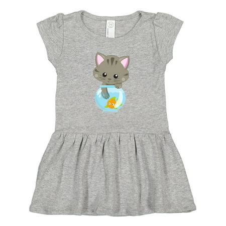 

Inktastic Cute Cat Little Cat Kitty Kitten Fish Bowl Gift Toddler Girl Dress