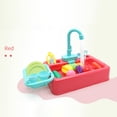 thumbnail image 4 of HUMJUSE Electric Kitchen Sink Toys, Children Electric Dishwasher Playing Toy, Kids Role Play Kitchen Sink with Running Water, Preschool Education Pretend Role Play Toys for Boys Girls, 4 of 7