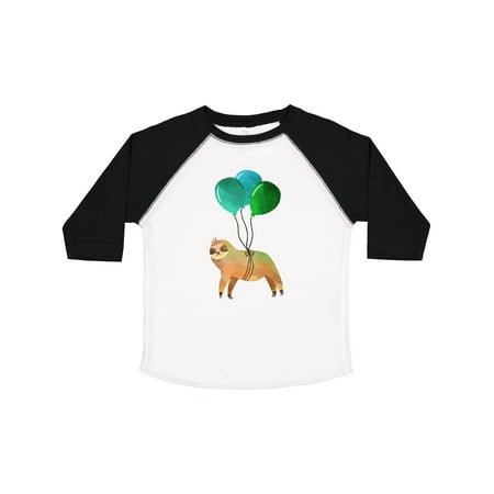

Inktastic Cute Flying Sloth with Green Balloons Gift Toddler Boy or Toddler Girl T-Shirt