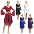 thumbnail image 2 of Womens Liturgical Dance Dresses Dancewear For Praise Modern Dance Worship Lyrical Latin Ceremony Performance, 2 of 7