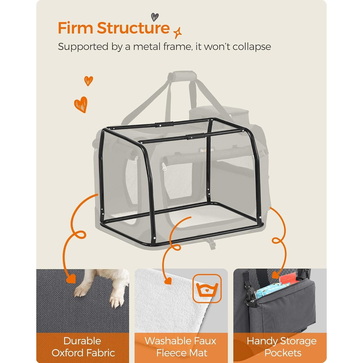 24 Inches Collapsible Soft Dog Crate, Portable Travel Dog Crate for Indoor and Outdoor Use