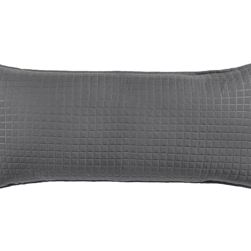 Tin King Size Pillow Case – Grey Quilted | Soft & Durable | Stylish Design for Comfort | 18" x 37"