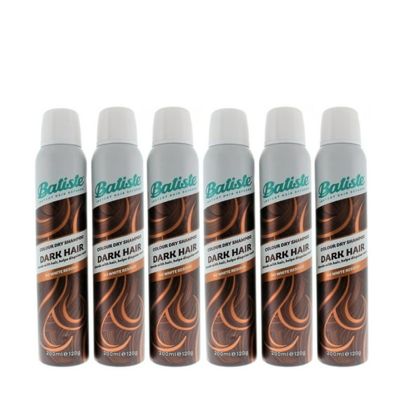 Batiste Hint of Color Dry Shampoo Dark Hair 200ml 6 Pack Instant Hair Refresh