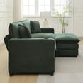 thumbnail image 6 of GNIXUU Corduroy Cloud Sectional Couch, Modular Oversized Loveseat Sofa with Ottoman, Cup Holders & USB Port, Comfy 2 Seater Love Seat for Living Room Small Space, 82.7"W, Green, 6 of 7