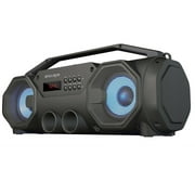 Escape - Wireless Stereo BoomBox Speaker, Bluetooth 5.0 with FM Radio and LED Lights, Black