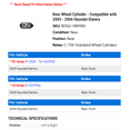 thumbnail image 2 of Rear Wheel Cylinder - Compatible with 2005 - 2006 Hyundai Elantra, 2 of 2