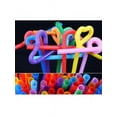 thumbnail image 2 of 100PCS Sets Plastic Flexible Disposable Extra Long Drinking Straw Bendy Straw, 2 of 8