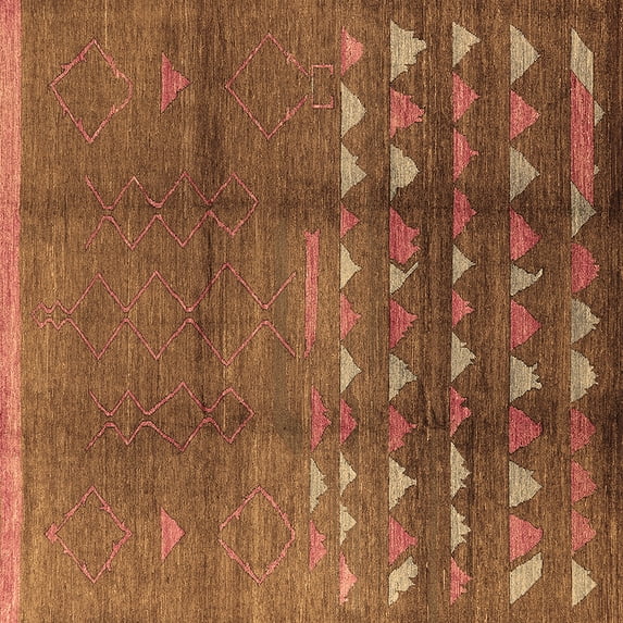 Ahgly Company Indoor Square Solid Brown Modern Area Rugs, 6' Square