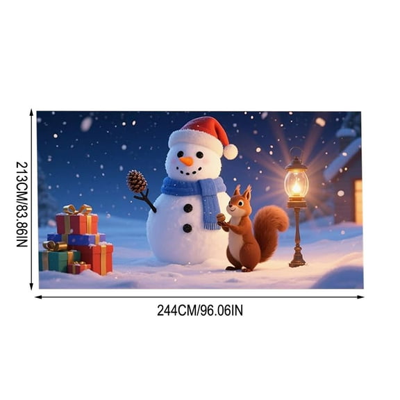 Virelaxpo Large Christmas Garage Door Cover Banner with Festive Design,for Outdoor Holiday Decoration and Door Photography Backdrop,Easy Installation without Tools