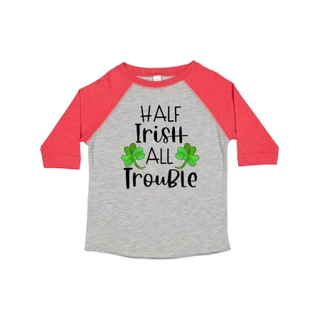 

Inktastic Half Irish All Trouble with Green Clovers Gift Toddler Boy or Toddler Girl T-Shirt