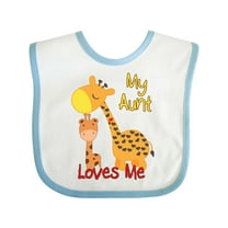 Inktastic My Aunt Loves Me Giraffe Boys or Girls Baby Bib