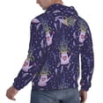 thumbnail image 6 of Pofeuu Lavender Flowers Print Mens Casual Hooded Collar Drawstring Hoodies Pullover Sweatshirts Casual Long Sleeve Shirts-Medium, 6 of 7