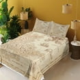 thumbnail image 4 of Ambesonne Cream Fitted & Top Sheet Set with Shams, Antique Treasure, Cream, 4 of 8