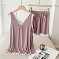 thumbnail image 2 of HUJlwoi Modal Pajama Sets Women Ribbed Sleeveless Lounge Pj Sets 2 Piece Lace Trim Tank Tops and Shorts Loungewear Sleepwear, 2 of 4