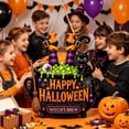 thumbnail image 5 of Halloween Wooden Door Wreath Sign, Happy Halloween Witch Feet Wall Decor with Black Cat & Spider for Front Door, Porch & Farmhouse Display, 5 of 8