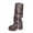 Brown, variant on White Tall Boots For Womens Round Toe Chunky Heel Knee High Winter Raised Sole Slouchy Shaft Casual Versatile Trendy Non-Slip Daily Wear Footwear Size 38
