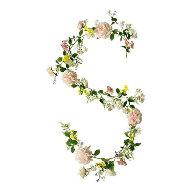 Guirnalda de flores artificiales de seda, rosas, para decoración de bodas y jardines, plantas colgantes rota