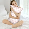 thumbnail image 5 of Bingfone Pink Checkboard Print Satin Pillowcase for Hair - Standard Size with Zipper Silky & Soft Pillow Covers,20x30 inches, 5 of 8