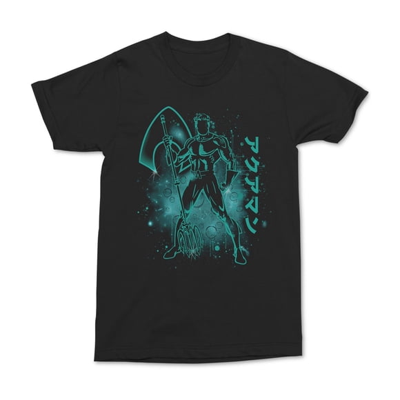 Changes - Camiseta gráfica para hombre Aquaman Burst Kanji, color negro, pequeña