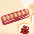thumbnail image 1 of Dispensador de huevos para refrigerador de 2 niveles Portahuevos de cocina con desplazamiento automático (rojo) Likrtyny Para estrenar, 1 of 4