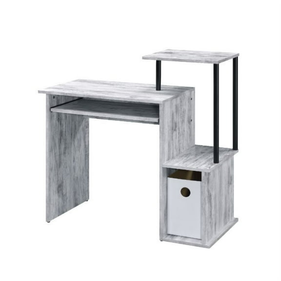 Ergode Computer Desk Antique White & Black Finish