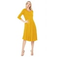 thumbnail image 2 of Moa Collection Women's Basic Round Neck 3/4 Sleeves A-line Casual Maxi Dress, 2 of 4
